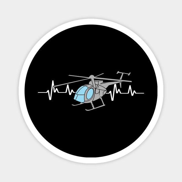 MD 500 Helicopter Pilot Heartbeat Hughes fly Magnet by FunnyphskStore